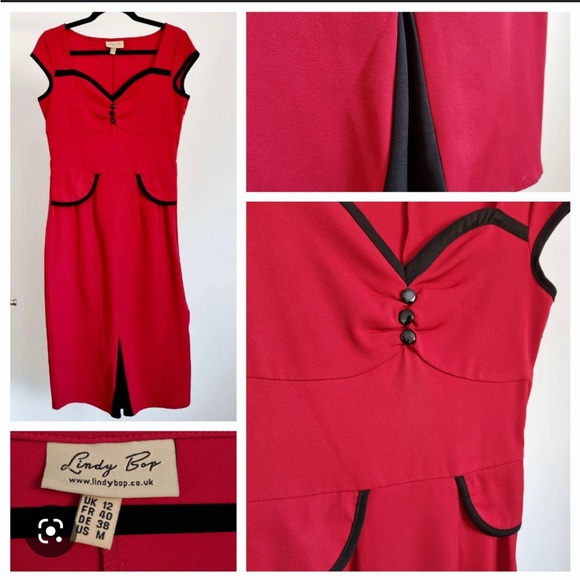 Lindy Bop Red Heidi Pinup Dress - Picture 5 of 11